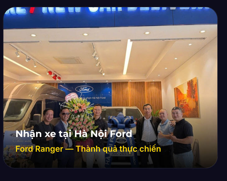 Anh Trà nhận xe Ford Everest